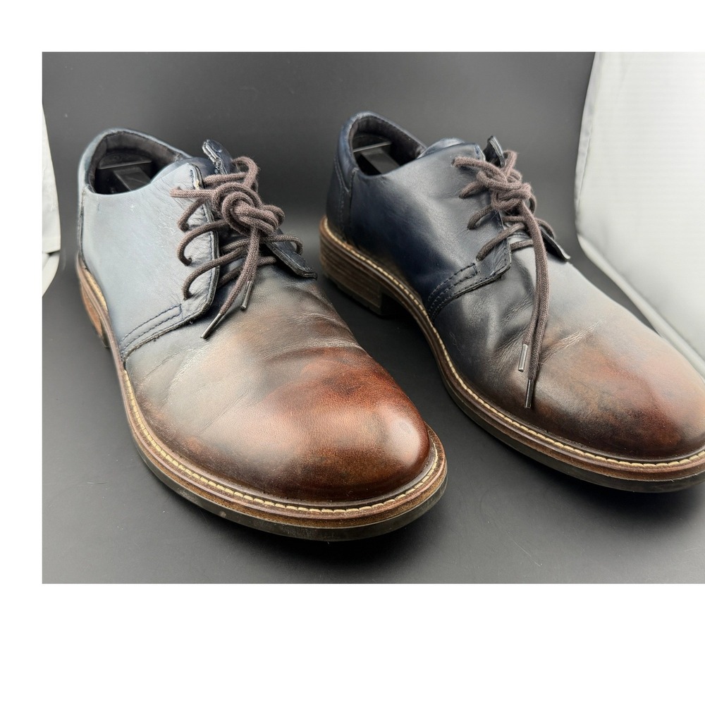 Naot Chief Oxford Shoes-Navy Brown Ombre, Leather, Handcrafted Israel, Mens 41/8